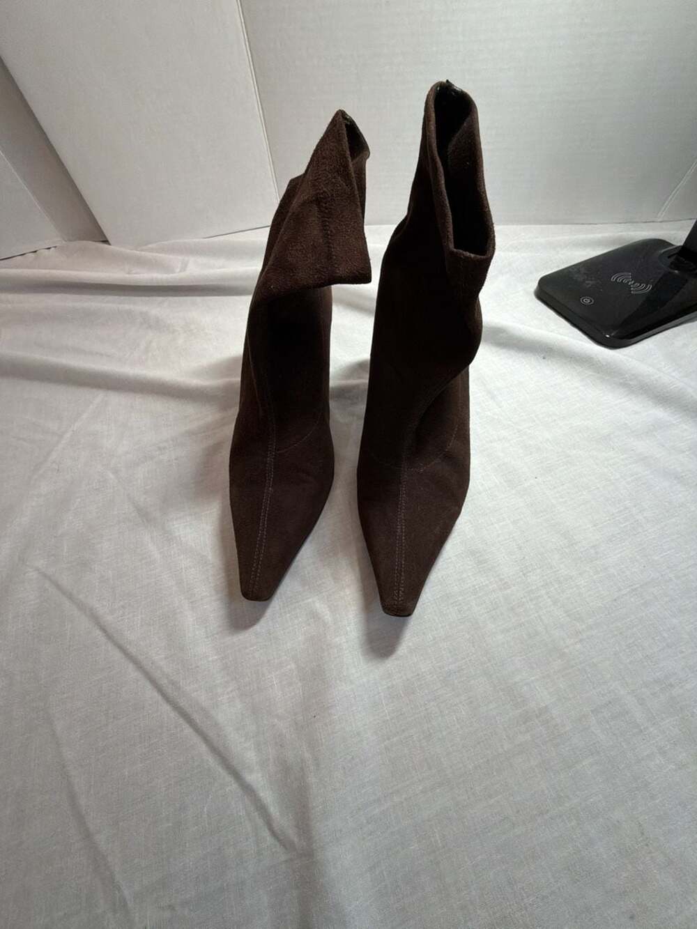 Cole Haan Women's Brown Suede Pointed Toe Stiletto Ankle Boots Size 7.5B